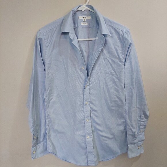 Uniqlo Baby Blue Button Down Cotton Stretch Men's Shirts (XS) - Picture 1 of 5